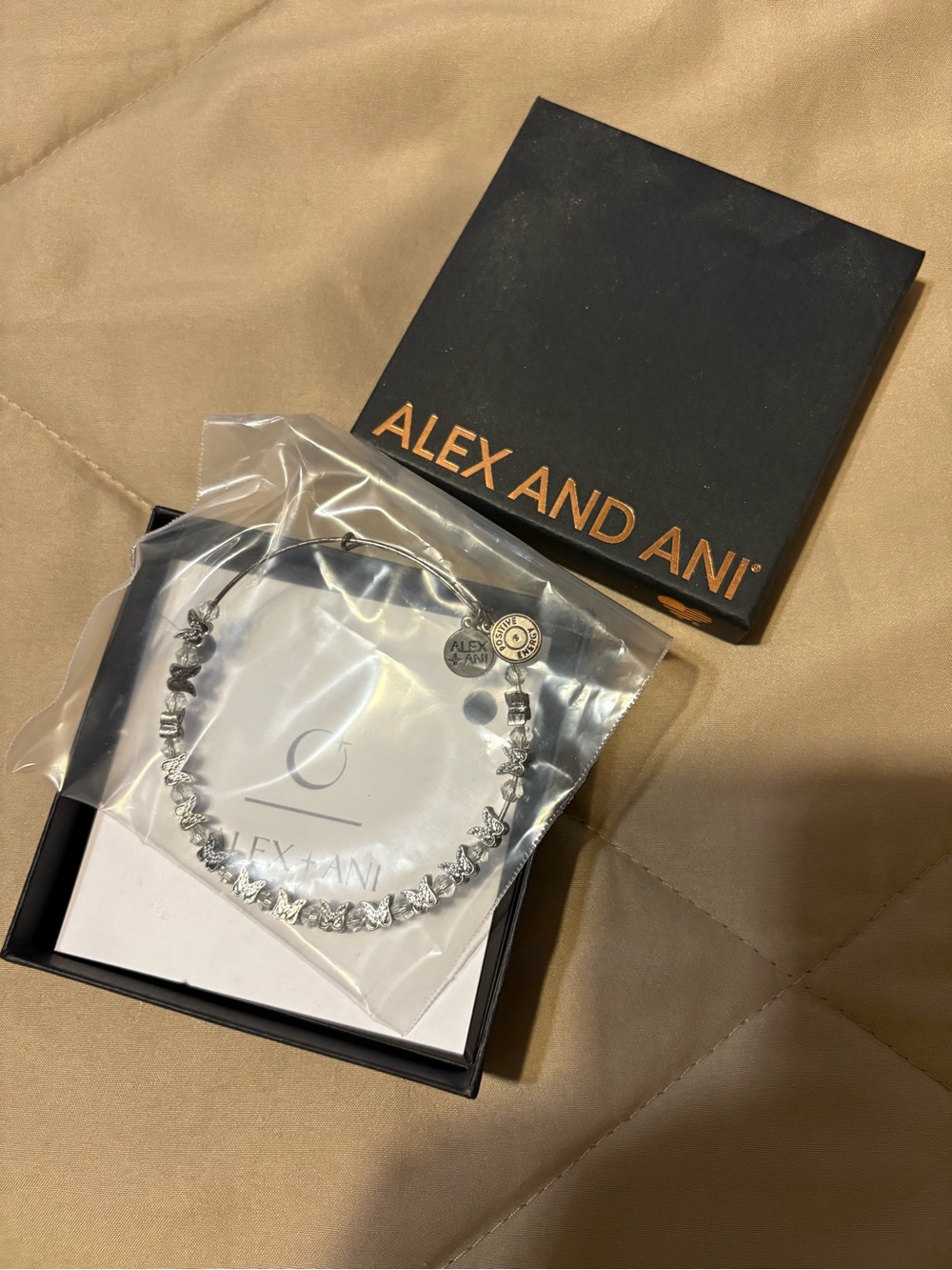 Alex and Ani Silver Butterfly Bangle Bracelet